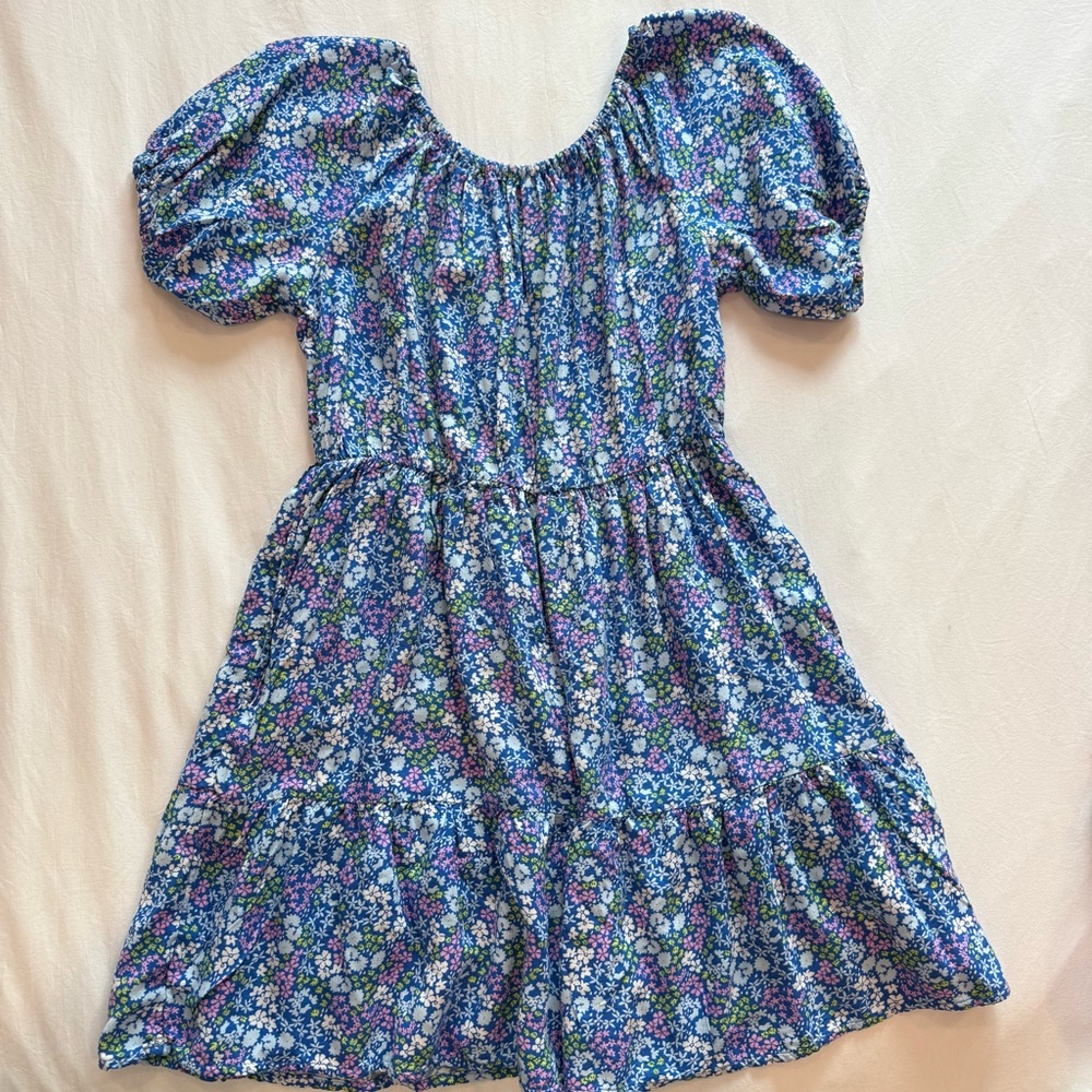 Cat & Jack Blue Floral Kids Dress | size small 6-7